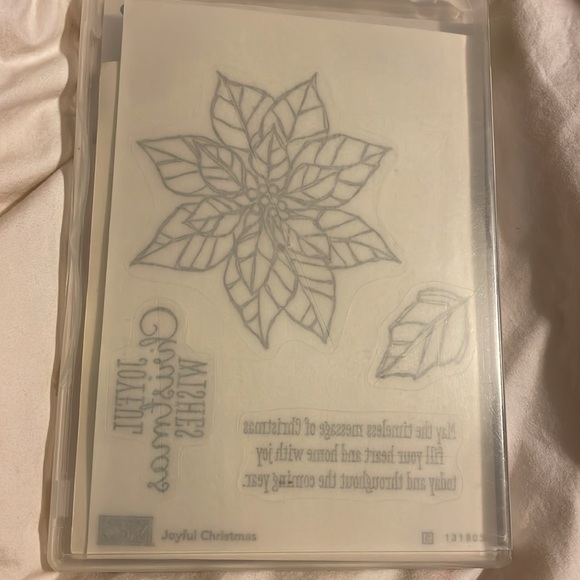 Stampin Up!  Joyful Christmas Holiday Poinsettia Wishes Leaf Wishes RETIRED. New - Picture 2 of 2